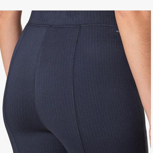 Mondetta Women's Pull-On Herringbone Straight Leg Pants Navy - Picture 3 of 5